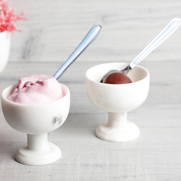 NikkisPride MArble ice creme bowl dessert set of 2 banswara marble